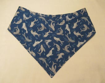 Playful Seals Summer Dog Cat Bandana Pet Scarf with Adjustable Snaps