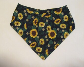 Rifle Paper Co Sunflower Fields Navy Dog Cat Bandana Pet Scarf with Adjustable Snaps