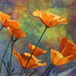 Yellow Poppies Fusing Pattern DOWNLOAD by Lenore Crawford