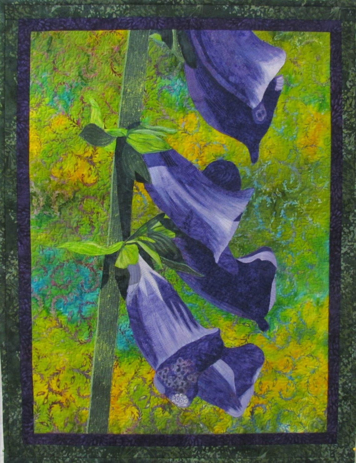 Foxgloves Art Quilt Pattern by Lenore Crawford Etsy