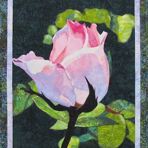 Rose Bud Art Quilt Pattern by Lenore Crawford