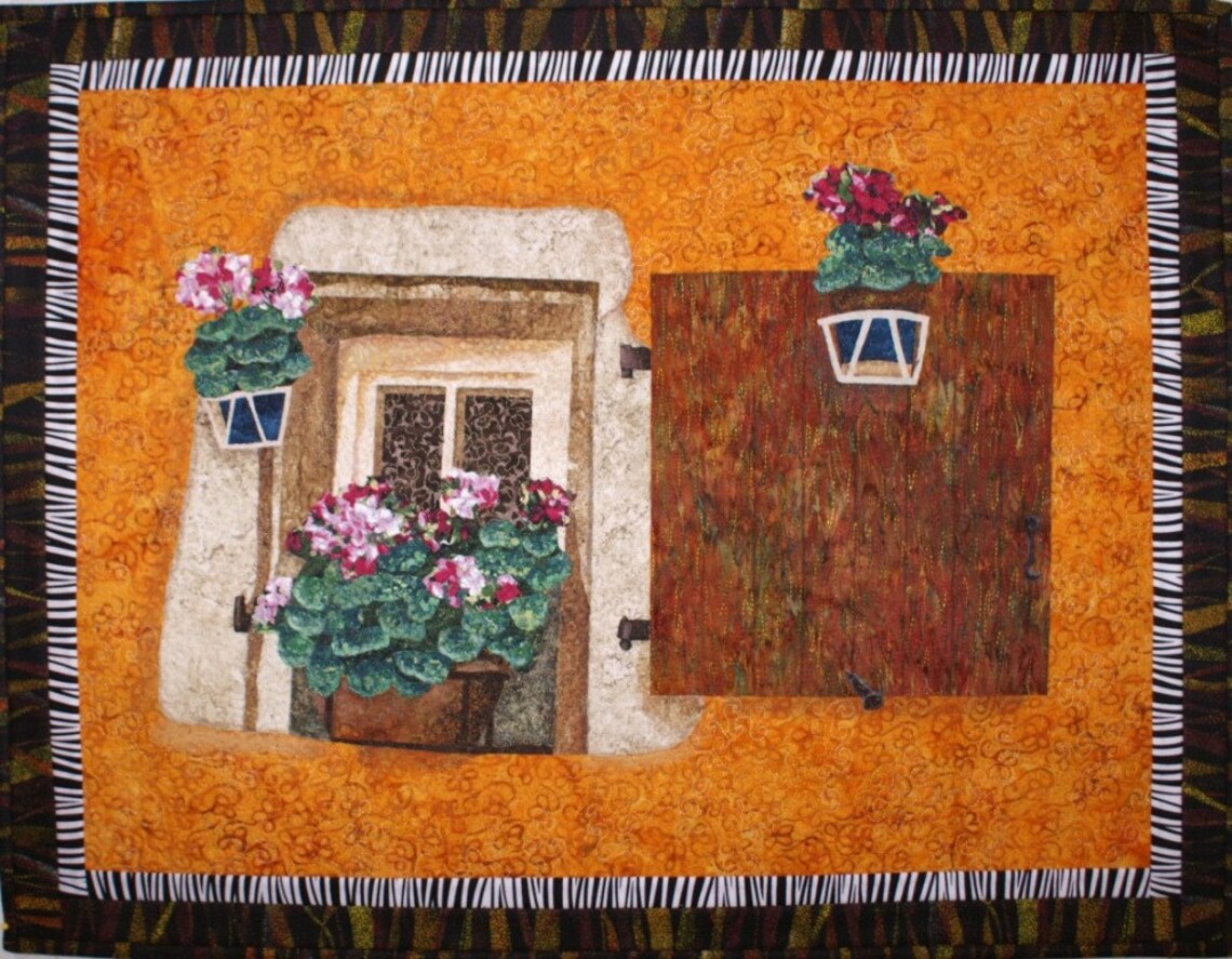 Window With Shutter Art Quilt by Lenore Crawford Etsy
