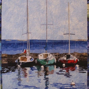 Sailboats Art Quilt Pattern by Lenore Crawford