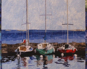 Segelboote Art Quilt Pattern von Lenore Crawford