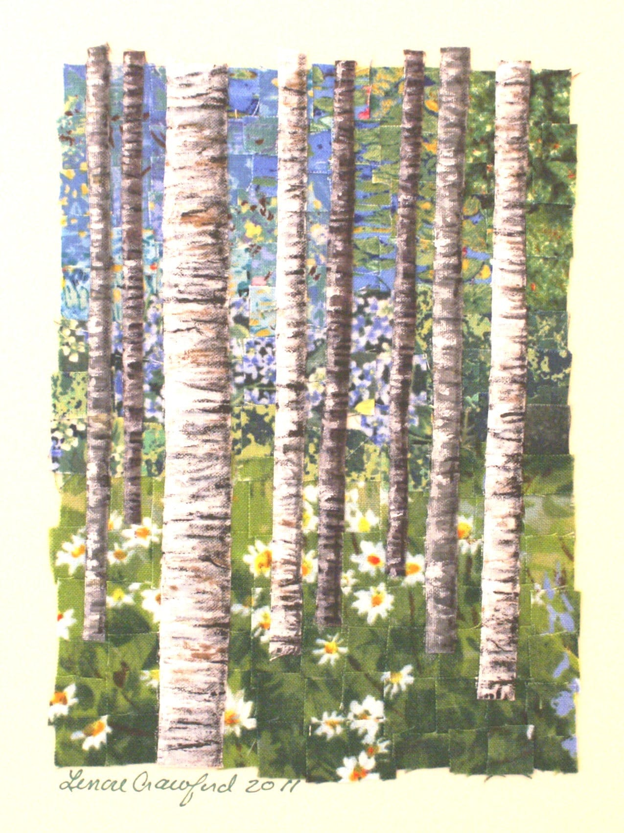 Fabric Collage Technique Instructions by Lenore Crawford