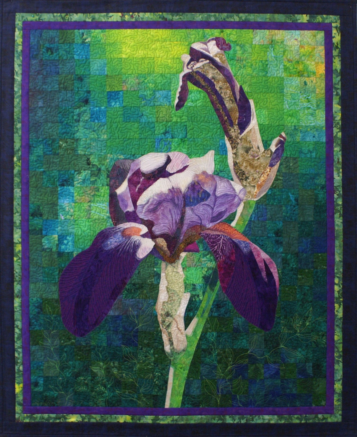 Bearded Iris Original Art Quilt by Lenore Crawford Etsy