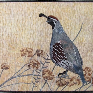 Quail Art Quilt Pattern by Lenore Crawford
