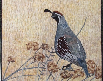 Quail Art Quilt Pattern by Lenore Crawford