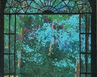 The Garden Gate Original Art Quilt by Lenore Crawford