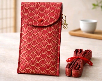 Crossbody Phone Bag Japanese Fabric Shoulder Bag Handmade in USA Quick Shipping