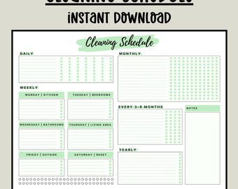 ADHD Cleaning Schedule: Editable Chore Chart, Home Organization (PDF)
