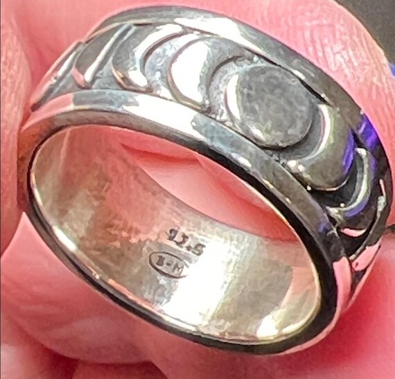 Vintage Solid Sterling Silver Moon Phase Spinner … - image 3