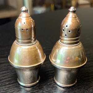 Vintage Art Deco Style Duchin Creation Sterling Silver Salt & Pepper Shakers Weighted 925 1950s