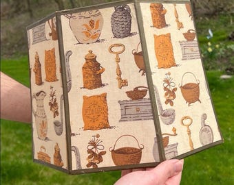 Vintage MCM Åttkantig Tidig Amerikansk Amerikansk Kolonial Stil Tyglampskärm MA, USA