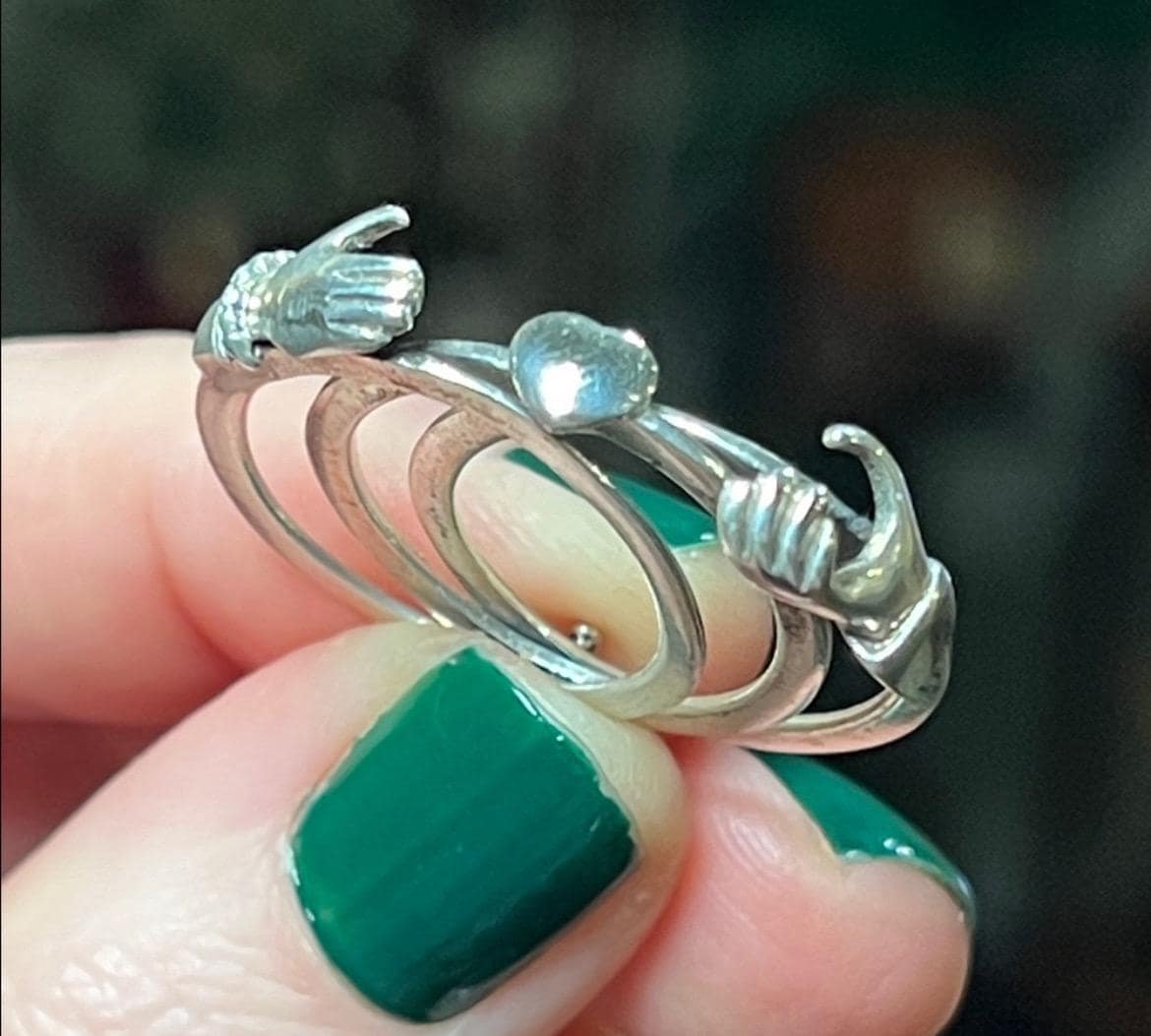 【CTHY】HIGH-END GIMMEL RING Antique Victorian Gimmel Fede Wedding Betrothal Ring in 14k Rose