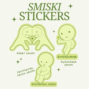 Smiski die-cut Glitzer-Aufkleber | Wasserdichte Aufkleber für Planer, Journal, Scrapbook, Geschenke