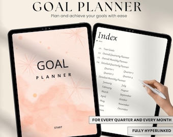 12 Week Goal Digital Planner – Quarterly Time Blocking Workbook