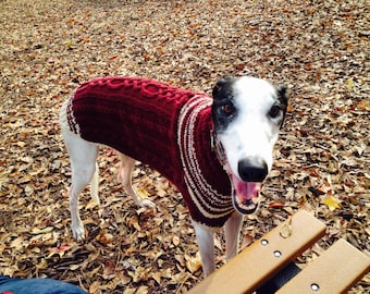 custom made dog sweater/ whippet sweater/ greyhound sweater