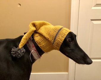 Custom made greyhound or whippet dog hat