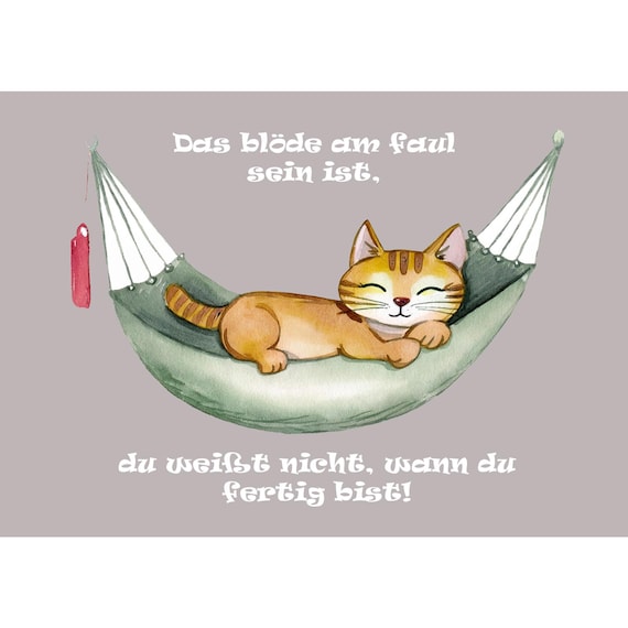 Postcard. Funny saying about being lazy
