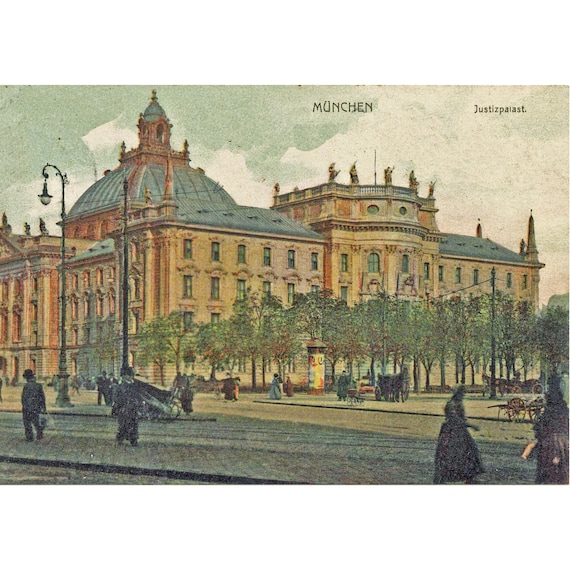 Retro postcard / Munich / Palace of Justice / around 1903