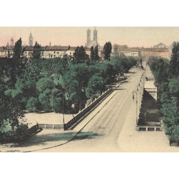 Retro postcard / Munich / View from the Maximilianeum onto Maximilianstrasse / around 1903