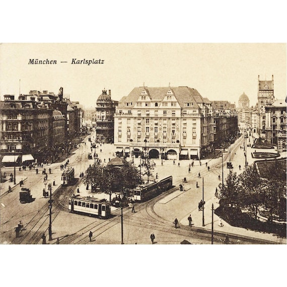 Retro postcard / Munich / Karlsplatz