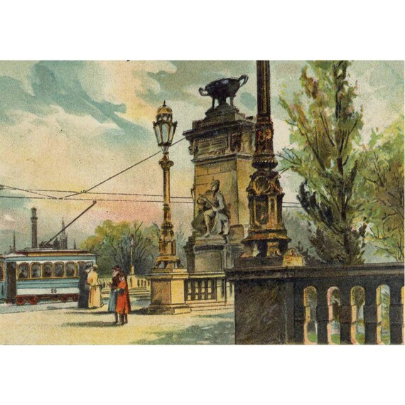 Retro postcard / Munich / Ludwigsbrücke / around 1904