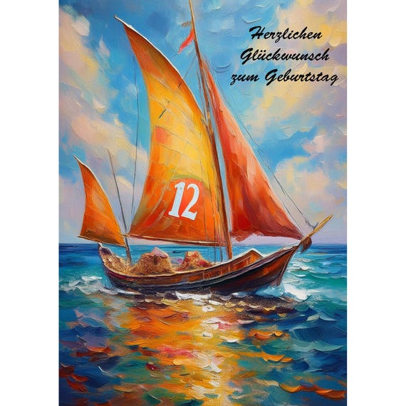 Postcard. Card for the 12th birthday.