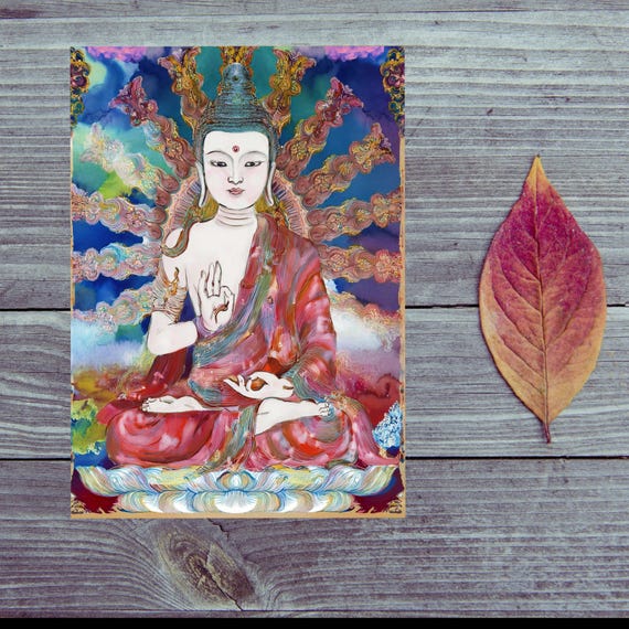 Buddha Postcard (2) / Thoughtful Buddha Postcard / A Journey to Inner Peace