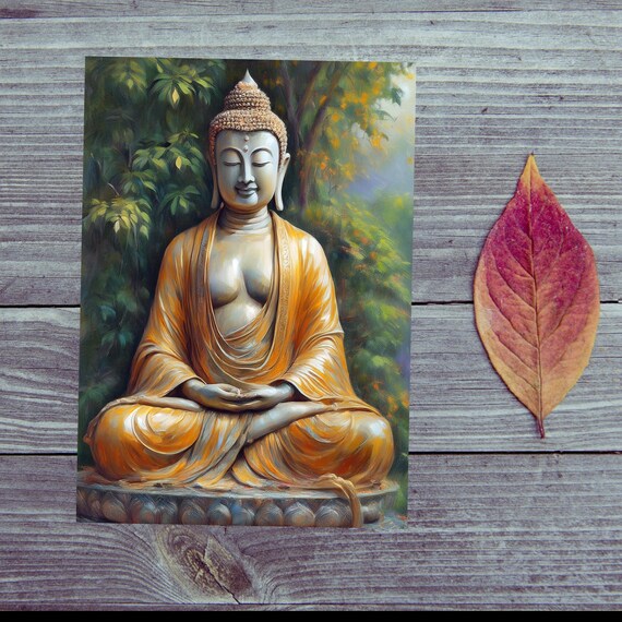 Postcard. Buddha (1) / Thoughtful Buddha postcard / A journey to inner peace