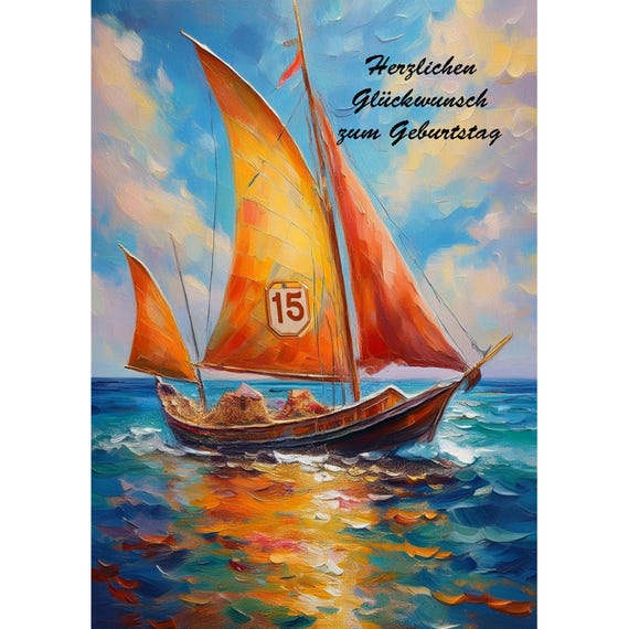 Postcard. Card for the 15th birthday