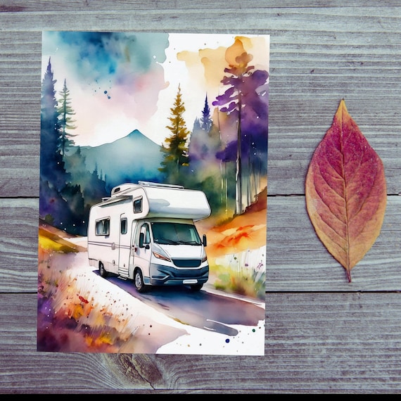 Postcard / Have a nice trip / With the motorhome / Motorhome in the mountains /