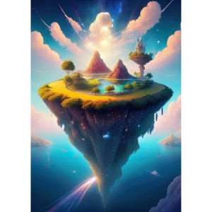 Ansichtkaart. Fantasy Sky Island