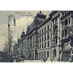 Cartolina. Zeil di Francoforte sul Meno con ufficio postale intorno al 1909