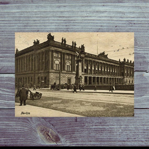 Postcard. Retro postcard / Berlin Mitte Stock Exchange around 1912