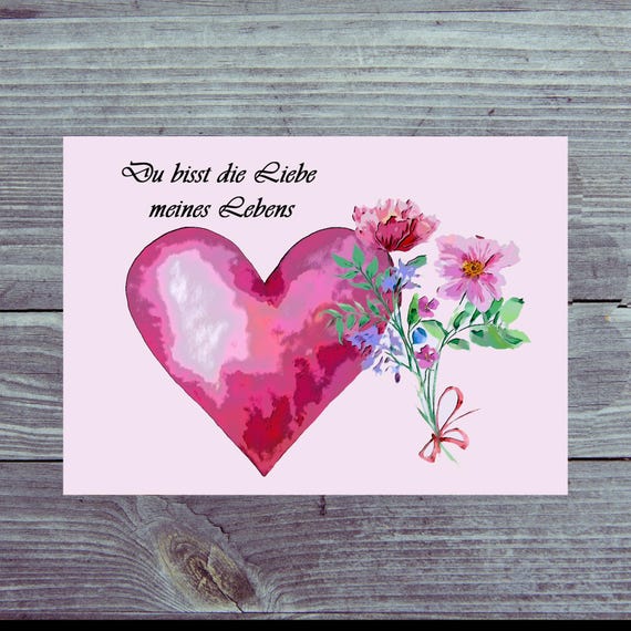 Postcard / Heart / You are the love of my life