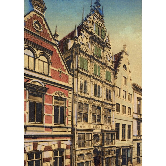 Postcard. Bremen old Bremer Haus
