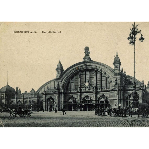 Postcard. Frankfurt am Main Central Station