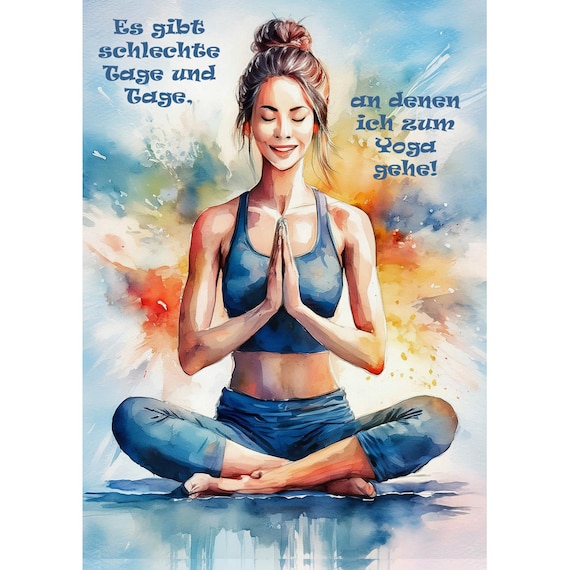 Postcard. Funny saying bad day yoga