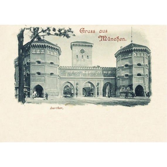 Retro postcard / Munich / Isartor / around 1898