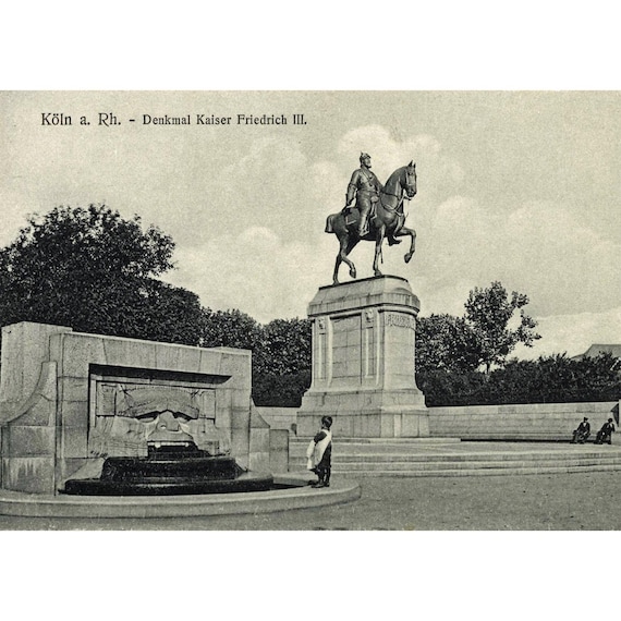 Postcard. Cologne Monument to Emperor Frederick III around 1919