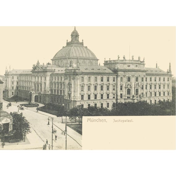 Retro postcard / Munich / Palace of Justice / around 1905