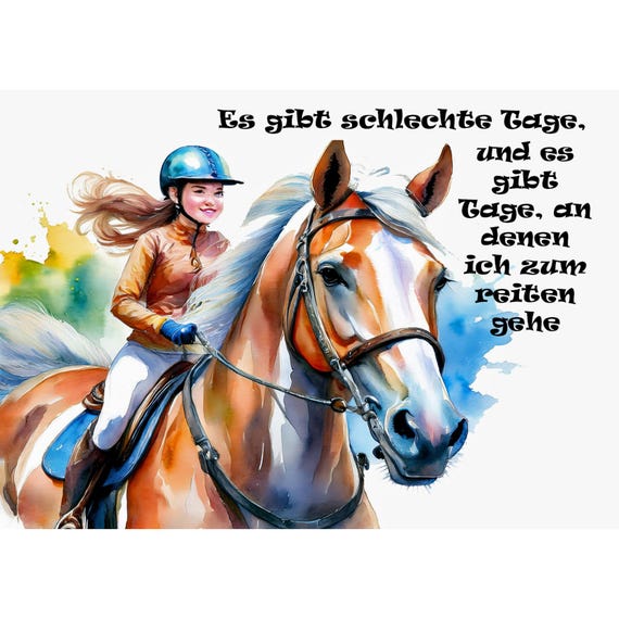 Postcard. Funny saying bad day riding