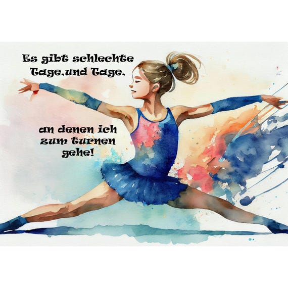 Postcard. Funny saying bad day gymnastics