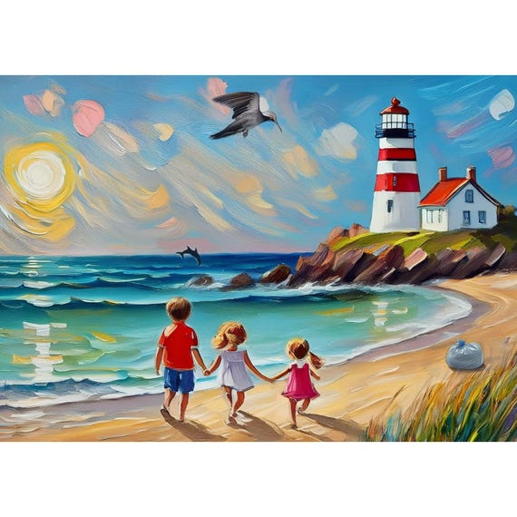 Postcard Children on the Beach