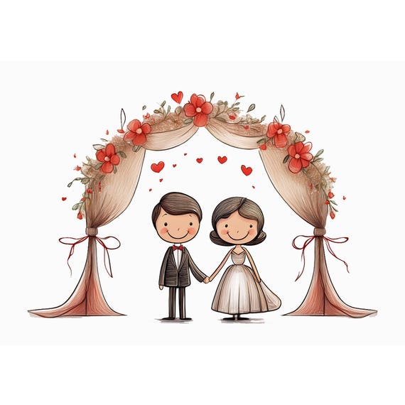 Postcard / wedding / wedding arch / various sayings