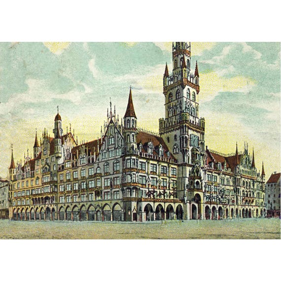 Retro postcard / Munich / new town hall / around 1905