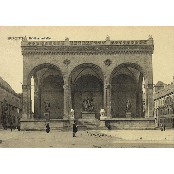 Retro postcard / Munich / Feldherrnhalle / around 1915