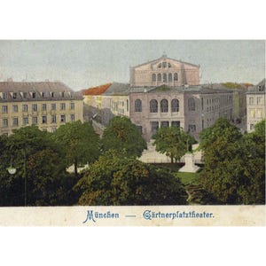 Cartolina retrò / Monaco / Gärtnerplatztheater / Teatro di Stato a Gärtnerplatz
